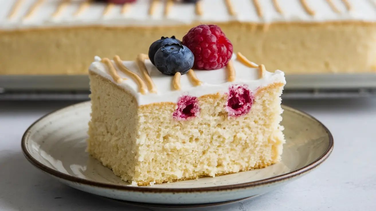 Decorated Kefir Sheet Cake on a festive table