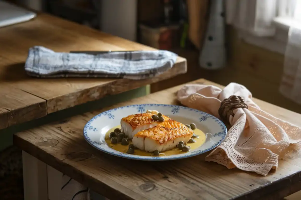 Pan-Seared Rockfish with Lemon Caper Sauce