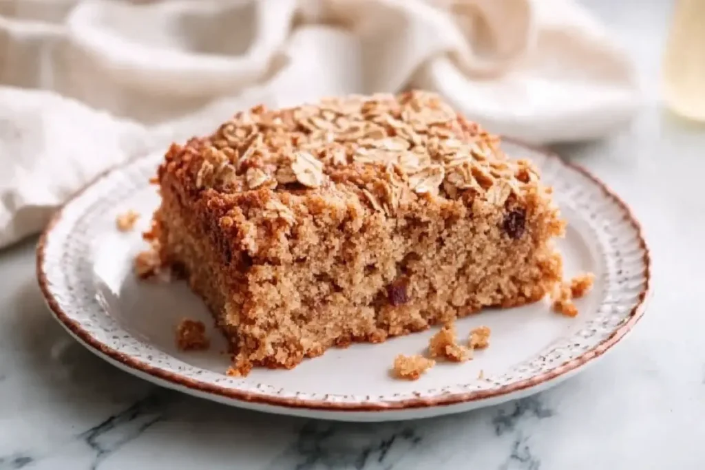 Oatmeal Cake Batter in a Baking Pan